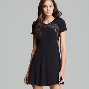 Gorgeous Rebecca Taylor Black Lace Crepe Dress